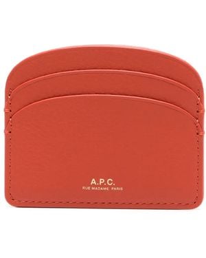 A.P.C. Logo-Lettering Card Holder - Red