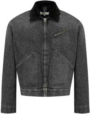Maison Margiela Zip Fastening Denim Jacket - Gray