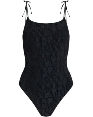 Emporio Armani モノグラム ワンピース水着 - ブラック