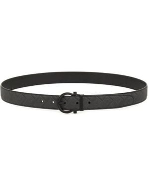 Ferragamo Gancini Reversible And Adjustable Belt - White