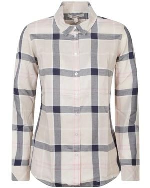 Barbour Camisa A Cuadros Tartán - Blanco