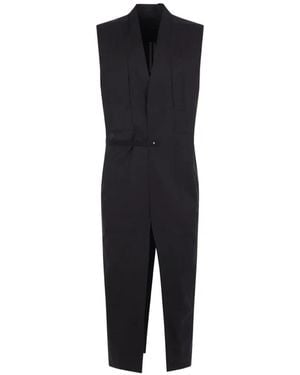 Rick Owens Sleeveless Belted Coat - Black