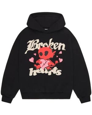 BROKEN PLANET Broken Hearts Graphic-Print Hoodie - Black