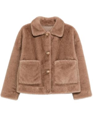 STUDIO AR Reversible Faux-Fur Jacket - Brown