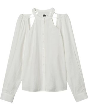 B+ AB Cut-Out Long-Sleeve Shirt - White