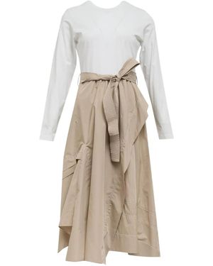 3.1 Phillip Lim Tie-Waist Panelled Midi Dress - Natural