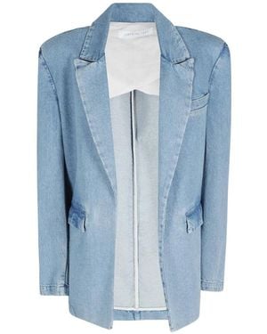 FEDERICA TOSI Peak-Lapel Open-Front Blazer - Blue