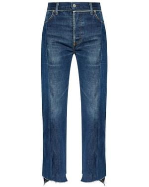Vetements Ausgefranste Jeans - Blau