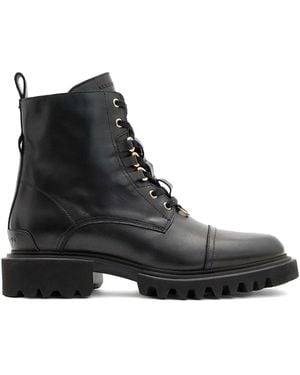 AllSaints Leather Combat Boots - Black