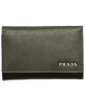 Prada Porte-Clés En Cuir Saffiano - Gris