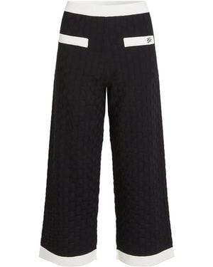 Karl Lagerfeld Gebreide Broek Met Contrasterende Afwerking - Zwart