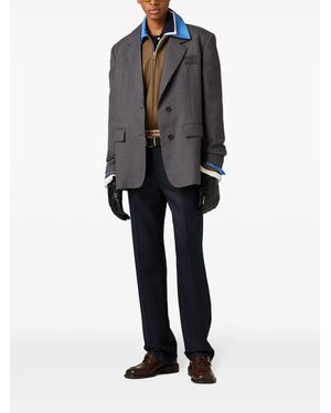 ジャケット MIUMIU SINGLE-BREASTED PINSTRIPE WOOL BLAZER Miu Miu Pinstriped Single Breasted Blazer in Blue | Lyst