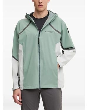 adidas X National Geographic Rain.Rdy Hooded Panelled Jacket - Green
