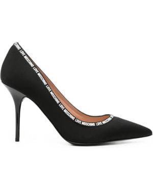 Love Moschino Logo-Detail Pointed-Toe Pumps - Black