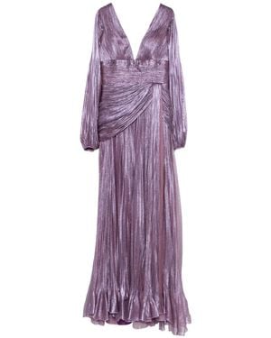 IRIS SERBAN Birdie Plissé-Effect Maxi Dress - Purple