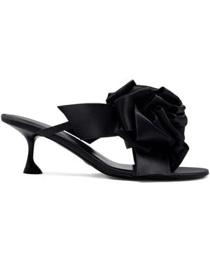 Proenza Schouler 60mm Rose-embellishment Heeled Sandals - ブラック