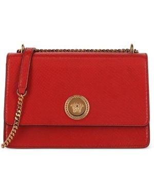 Versace La Medusa Snake-Embossed Cross Body Bag - Red