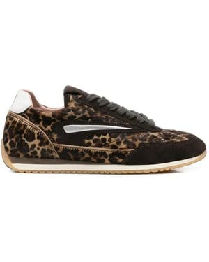 Date Leopard-Print Trainers - Black
