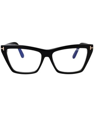 Tom Ford Brille Mit Cat-Eye-Gestell - Schwarz