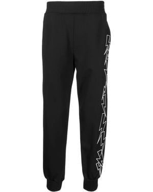 Neil Barrett Embroidered-Bolts Track Trousers - Black