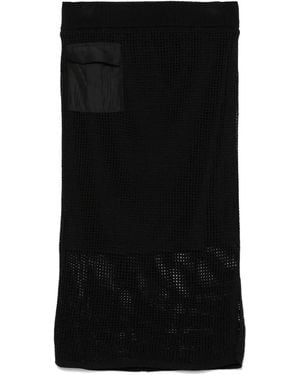 DKNY Crochet-Knit Midi Skirt - Black