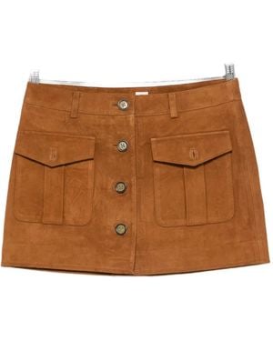 THE GARMENT フラップポケット ミニスカート - ブラウン