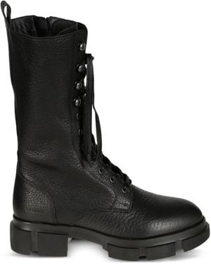 COPENHAGEN Leren Combat Boots - Zwart