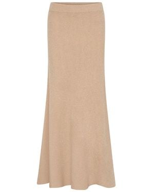 Anna Quan Ribbed Flared Skirt - Natural