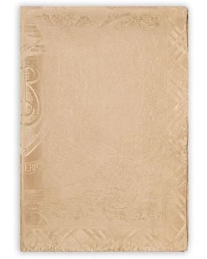 Burberry Seidenschal Mit Blumenwappen - Natur