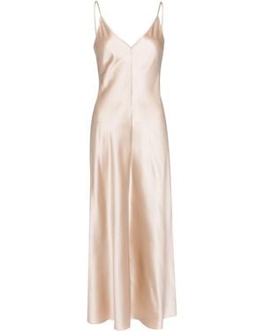 Voz V-Neck Slip Silk Dress - Natural