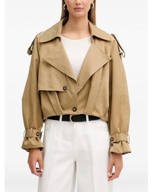 ViCOLO Epaulette-Detail Trench Coat - Natural