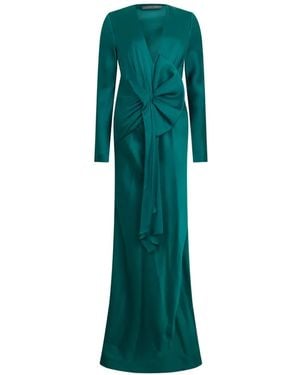 Alberta Ferretti Belted Maxi Dress - Green