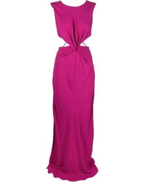 Alberta Ferretti Cut-Out Gathered Gown - Pink