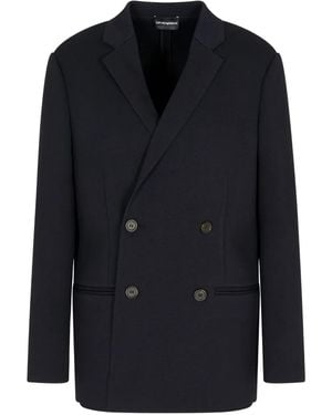 Emporio Armani Double-Breasted Blazer - Black