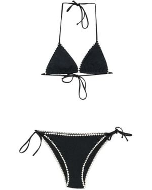 MC2 Saint Barth Virgo Ws Crochet-Trim Triangle Bikini - White
