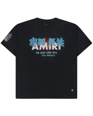 Amiri T-Shirt Orné De Cristaux À Imprimé Graphique - Black