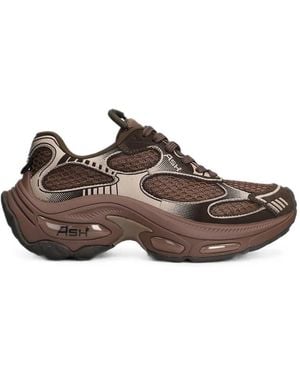 Ash Dragon Mesh-Panel Low-Top Sneakers - Brown
