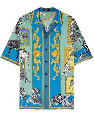 Versace Safari Silk Shirt - Blue