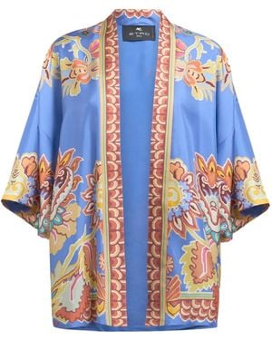 Etro Silk Twill Jacket - Blue