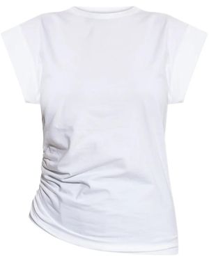 Officine Generale Ruched-Detail Short-Sleeve T-Shirt - White