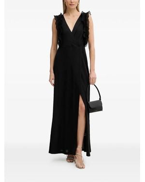 Fracomina Maxikleid Mit Rüschen - Schwarz