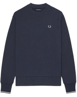 Fred Perry Embroidered-Logo Sweater - Blue