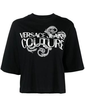 Versace Jeans Couture Logo-Print Cotton T-Shirt - Black