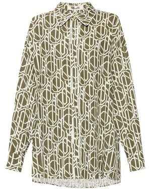 Diane von Furstenberg アブストラクトパターン シャツ - グリーン