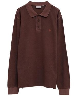 Carhartt L/Waffle-Knit Rugby Polo Shirt - Brown