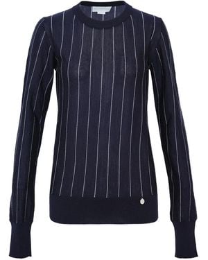 Stella McCartney Pinstripe-Pattern Round-Neck Jumper - Blue