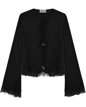 16Arlington Filipa Lace-Trims Blouse - Black