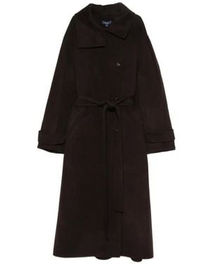 Soeur James Belted Button-Up Coat - Black