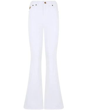 Lois Logo-Patch Flared Jeans - White