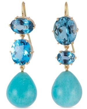 Sylva & Cie Topaz Amazonite Drop Earrings - Blue